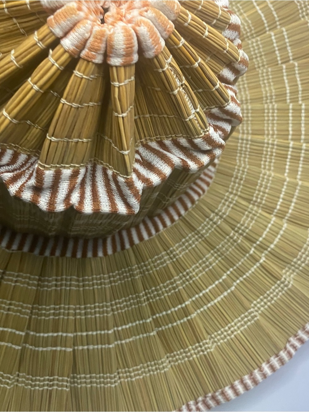 Vintage 1960s 1970s Foldable STRAW BUCKET SUN HAT Beach Travel Boho Rare! - Picture 10 of 15